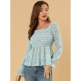 thumbnail image 3 of INSPIRE CHIC Blouse à Épaules Dénudées Manches Longues Évasées Imprimé Floral pour Femmes, 3 of 5