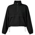 thumbnail image 4 of Womens Business Tops Windproof Running Sport Coat Stand Up Collar Beach Vacation Clothes for Women,Black,L, 4 of 4