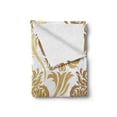 thumbnail image 2 of Damask Soft Flannel Fleece Throw Blanket, Ombre Abstract Image Floral East Inspired Details Print, Cozy Plush for Indoor and Outdoor Use, 50" x 70", Caramel and Pale Yellow, by Ambesonne, 2 of 6