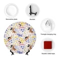 thumbnail image 4 of Daiia Floral Puppy Printed Pattern Ceramic Plate Dinner Plates Bone China Decorative Plates with Display Stand Art Ceramic Ornaments for Wall Hanging Decoration-8in, 4 of 6