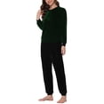 thumbnail image 2 of Unique Bargains Women's Velvet Long Sleeve Warm Top and Pants Pajamas Sleepwear Sets, 2 of 5