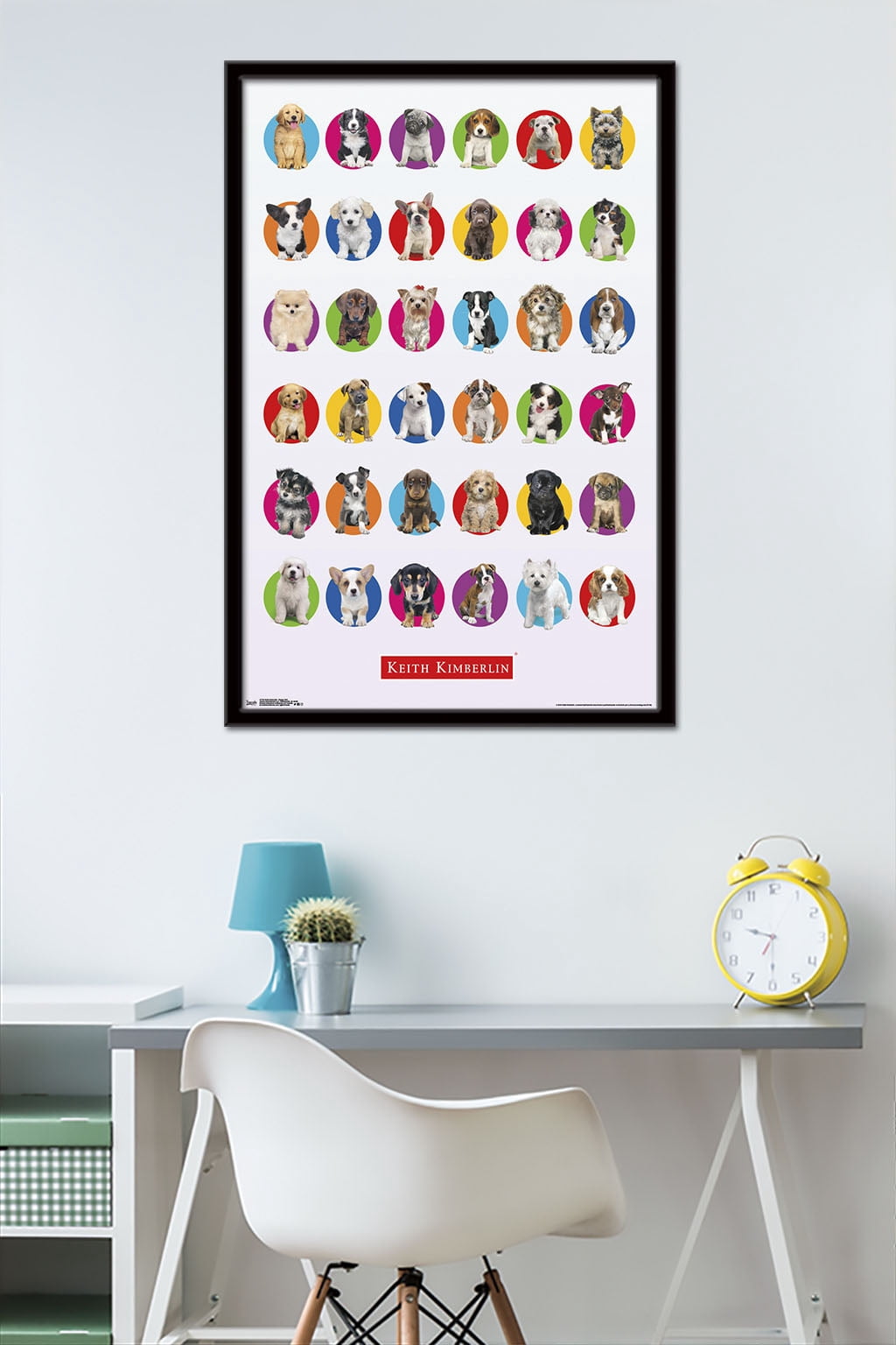 Keith Kimberlin - Puppy Grid Wall Poster, 22.375" x 34", Framed