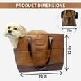 thumbnail image 4 of Luxury Vegan Leather Dog Carrier Purse with Comfort Cushion & Multiple Pockets - Ergonomic Pet Travel Tote Bag for Small Dogs and Puppies, 4 of 7