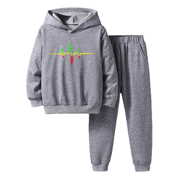 Tiijoy Boys Outfits Graphic Pullover Hoodie Sweatpants 2Pcs Set, Sizes 5-14