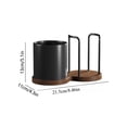 thumbnail image 3 of QAZbgdl Coffee Cup and Lid Holder Stand | Wooden Paper Cup Organizer with Straw Storage | Countertop Coffee Bar Accessory for Kitchen, Office, Restaurant, Home | 1 Pack, Metal Base, 3 of 6
