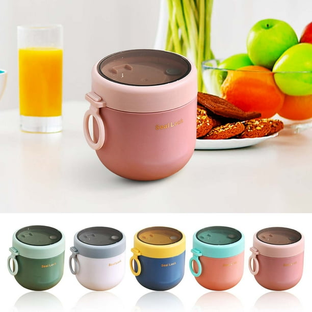 Vaso de Leche de Acero Inoxidable, Gran Capacidad de 800 Ml, Diseño Aislante, Portátil con Tapa y Cuchara, Ideal para Uso En La Oficina y Estudiantes, Perfecto para Avena y Bebidas, Material
