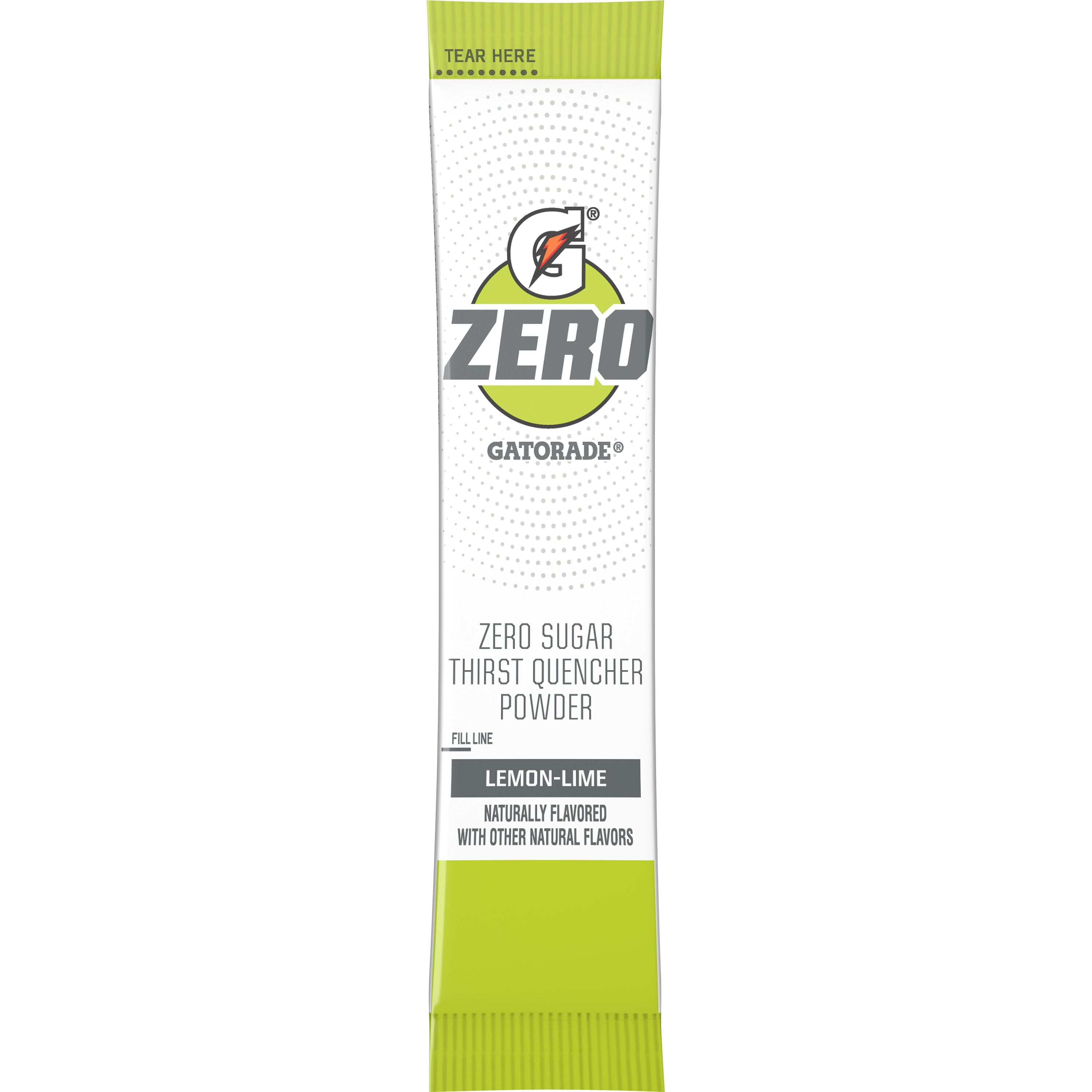 Gatorade G Zero Sports Drink Lemon Lime, Powdered Energy Drink Mix, 0.10 oz, 10 Count Packets