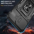 thumbnail image 3 of for iPhone 15 Pro Max Case,with Camera Cover and Kickstand, Military Grade Shockproof Phone Case,15 ProMax Case Black, 3 of 12