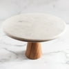 Be Home White Marble & Wood Cake Stand - Large (1 unit)