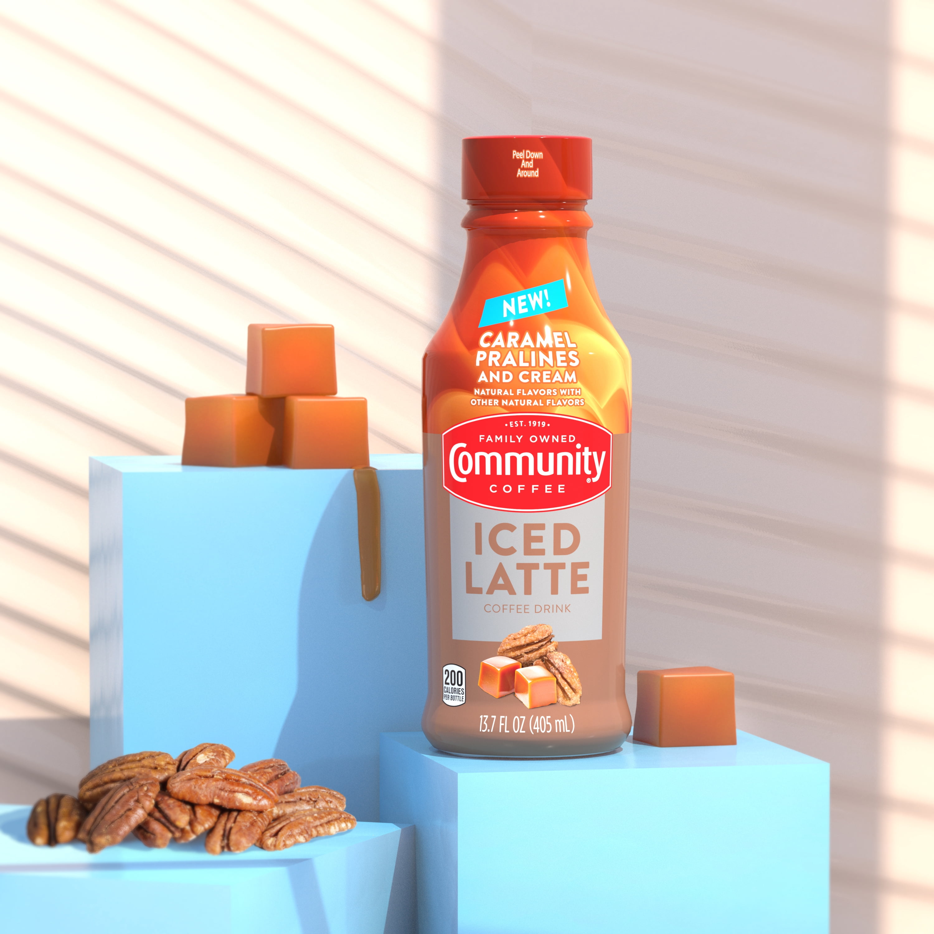 (2 pack) Community Coffee Caramel Pralines and Cream Iced Latte - 13.7 oz Bottle