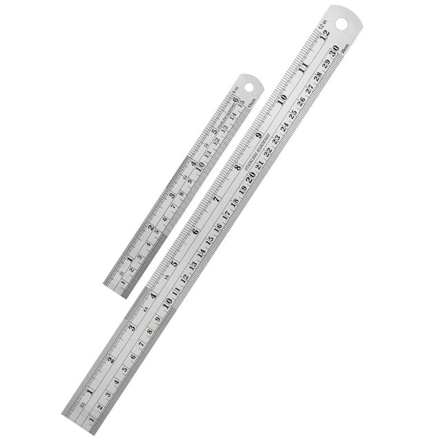 Mr. Pen Reglas De Acero, Reglas De Metal De 6 Y 12 Pulgadas, Paquete De 2