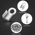 thumbnail image 2 of Woeilo 100 Pieces 304 Stainless Steel Fold Over Cord Ends Cord Crimp Tips Fold-Over End Caps Leather Ribbon Clasp Tips Jewelry Connector for Jewelry Making, 3 x 8 mm Silver, 2 of 5