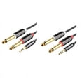 thumbnail image 1 of 2X Cable de Audio de 3,5 mm Una Doble Cable Auxiliar de 6,35 mm 2X6,5 Jack Una 3,5 Macho 1 M / 3,28 Pies, 1 of 5