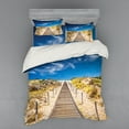 thumbnail image 2 of Ambesonne Beach Bedding Set 3 Pcs, Idyllic Tranquil Shore, Twin XL, Cream Blue, 2 of 3