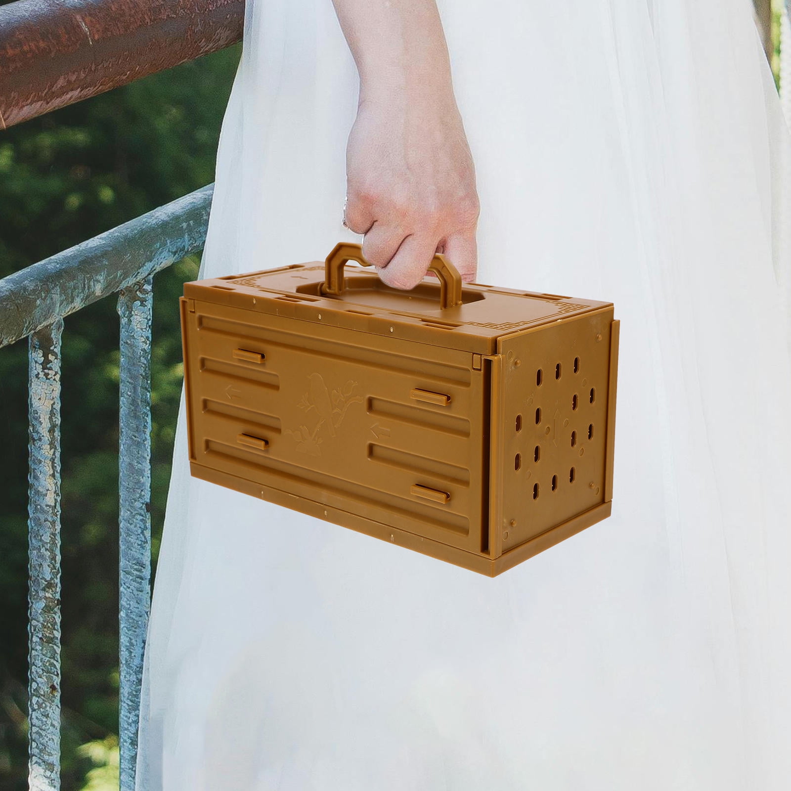 MOKKHNB Travel Friendly Coffee Bird Cage with Parrot Carrier and Comfortable Space