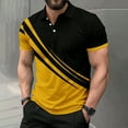 thumbnail image 2 of Essentials Mens T Shirts Color Block Summer Half Button Casual Short Sleeve Layering Tops, 2 of 7