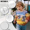 thumbnail image 7 of Xixirimido Cute Koala Vibrant Floral Print Ruffle Shoulder Toddler Girls Sweatshirt Long Sleeve Graphic Pullover Top Soft Crewneck Sweater Fall Winter Wear, for 1-2T, 7 of 7