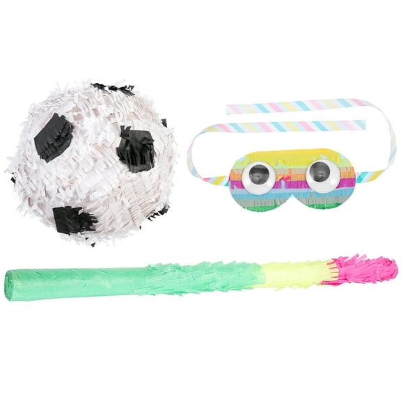 Worgeous 1 set of Football Pinata Soccer Pinata for Birthday Party Sports Themed Party Pinata with Stick Blinder
