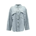 thumbnail image 4 of Niaviben Jean Jacket Women Long Denim Jacket Women Oversized Jean Jacket Jean Shirts for Women Womens Jackets Dressy Casual Jean Jackets for Women Jean Jacket Light Blue M, 4 of 6