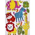 thumbnail image 1 of Ladole Rugs Cartoonish Style Animals Theme Made in Europe Indoor Kids Area Rug Carpet in Cream-Multi, 6x9 (6'2" x 9'2", 190cm x 280cm), 1 of 6