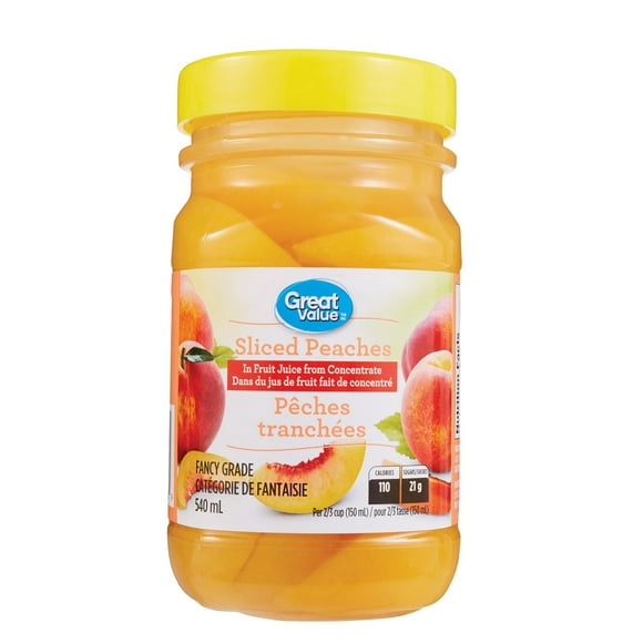 Pêches tranchées dans du jus Great Value