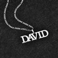 thumbnail image 4 of Men's Personalized Nameplate Pendant Necklace Silver Custom Name Necklace with Figaro Chain Jewelry Gift for Father Boyfriends, 4 of 5