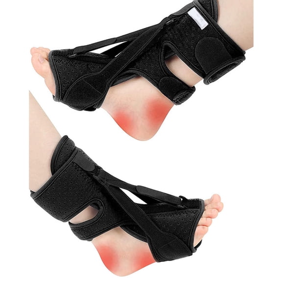 Plantar Fasciitis Night Splint Brace - Adjustable 3-Strap Design with Aluminum Bar | Foot Drop & Achilles Tendonitis Support,Sleep Comfortably for Men & Women (1 Pce Black)