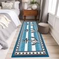 thumbnail image 4 of Blue Anchor 2'x6' Runner Rugs for Hallway Kitchen Bedside Non Slip Washable, Nautical Summer Beach Coastal Ocean Art Entryway Rug Runners with Rubber Backing, Long Carpet Runner for Laundry Room, 4 of 8