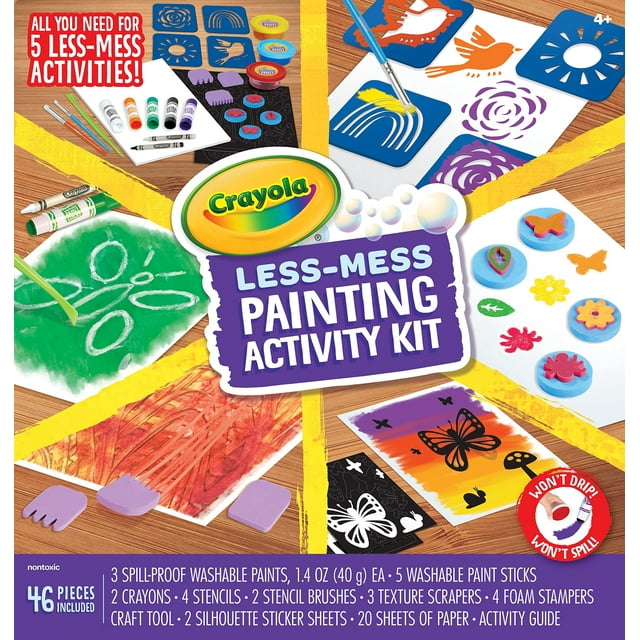 Kit de actividades de pintura Crayola Less Mess Kids, 46 unidades, más de 4 años