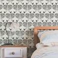 thumbnail image 6 of Tempaper Block Print Mermaids Black Coastal Peel and Stick Wallpaper, 20.5" x 16.5', 6 of 8