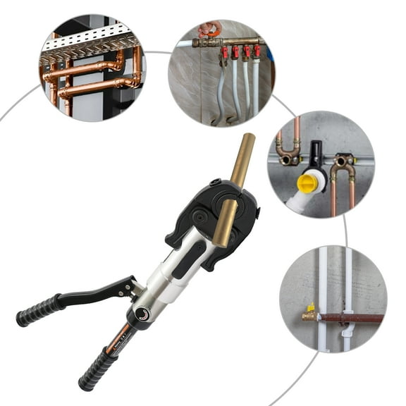 Manual Hydraulic Crimping Tool Kit with 1/2", 3/4", 1" Dies, Ergonomic Grip, Portable Toolbox, for Copper Tube Crimping