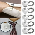 thumbnail image 5 of 6 Pack Collar Extenders Elastic Button Extender Neck Extenders for Shirt Pants Dress Trouser Favors for Men and Women, Silver, 5 of 14