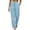 Blue, variant on Gamviast Casual Wide Leg Pants for Women High Waisted Elastic Waist Trousers with Button Detail Loose Fit Comfy Summer Beach Lounge Bottoms Everyday Wear Mint Green S