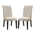 thumbnail image 4 of Simple Relax Set of 2 Fabric Upholstered Dining Chairs with Nailhead Trim, Beige, 4 of 5