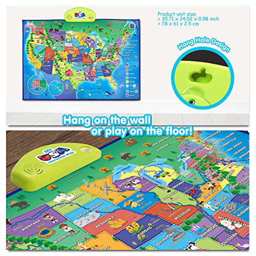 USA Interactive Map Educational Talking Toy for Kids of Ages 5 to 12 Years 