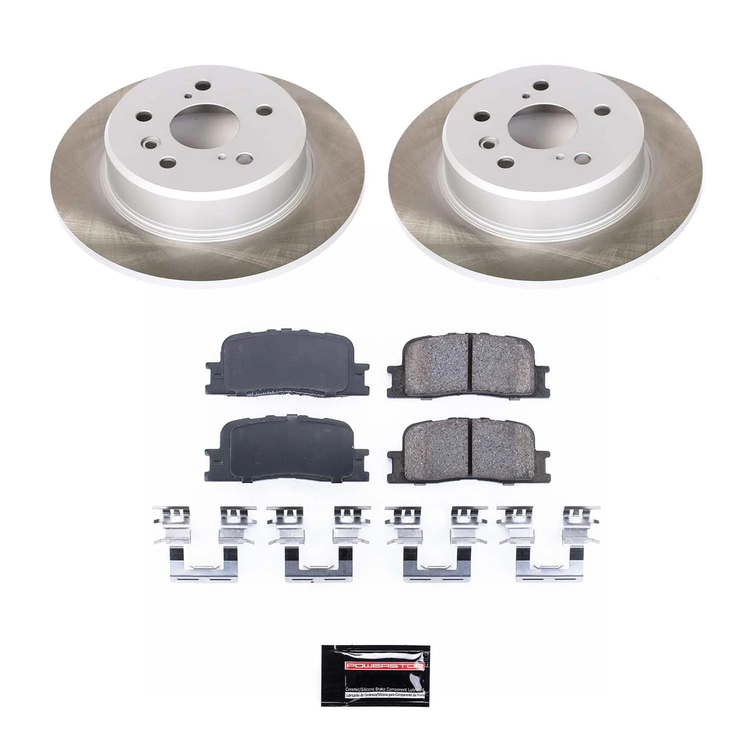 PowerStop Rear Semi-Coated Rotor and Low-Dust Ceramic Brake Pad Kit SC1148