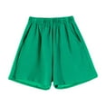 thumbnail image 2 of Usmixi Womens Elastic Waist Shorts Casual Solid Knitted Stretchy Cotton Short Pants Summer Loose Straight Leisure Shorts with Pocket Green l, 2 of 5