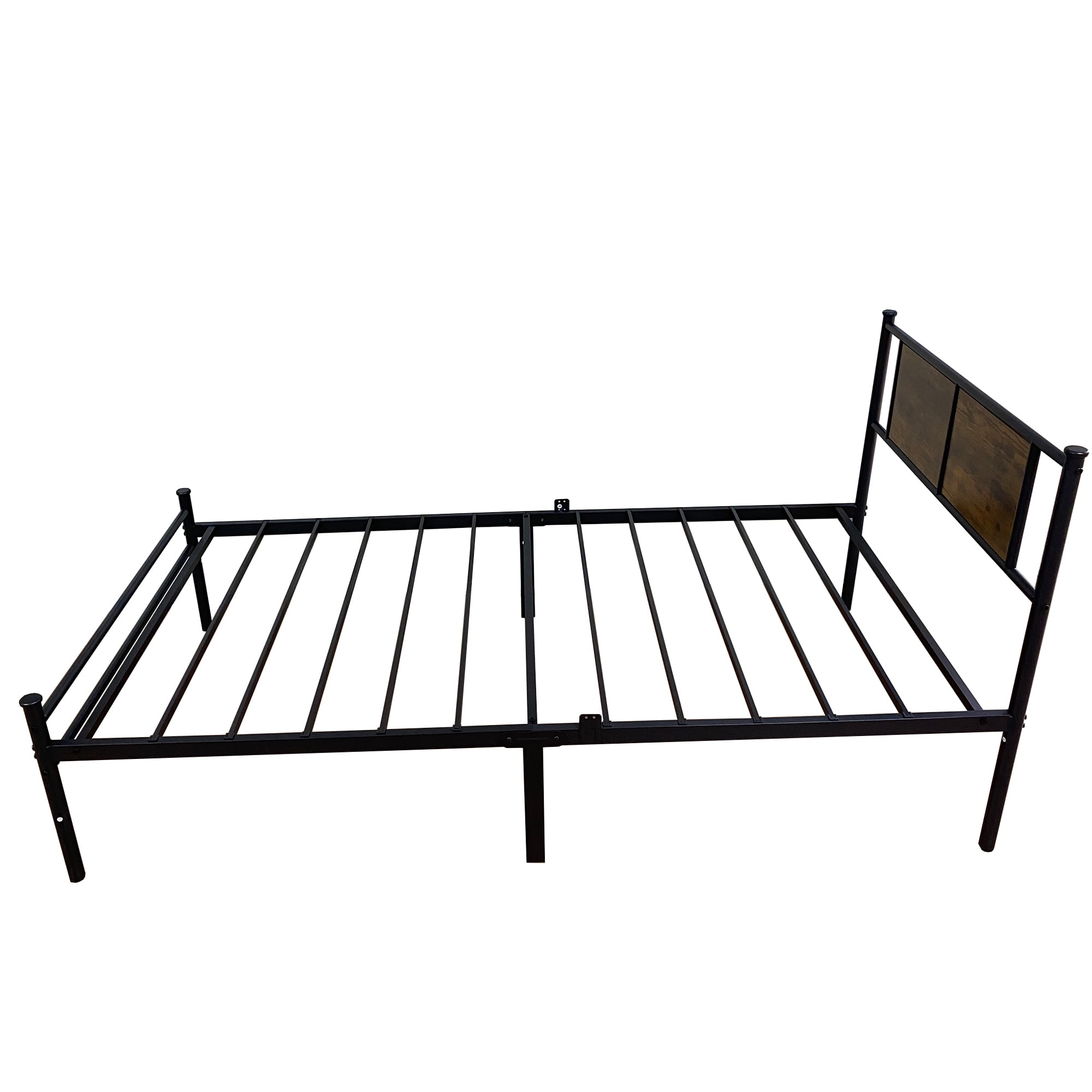 Twin Size Bed Frame with Headboard, Metal Platform Bed Frame with Metal Slats Support, Easy Assembly, Black