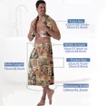 thumbnail image 3 of Colevkie Men's 2 Pcs Bath Skirt & Bath Towel Set Soft Adjustable Bath Wrap Set Quick Drying Beach Bathroom Spa Hotel Towel Printed Retro Pattern, 3 of 7