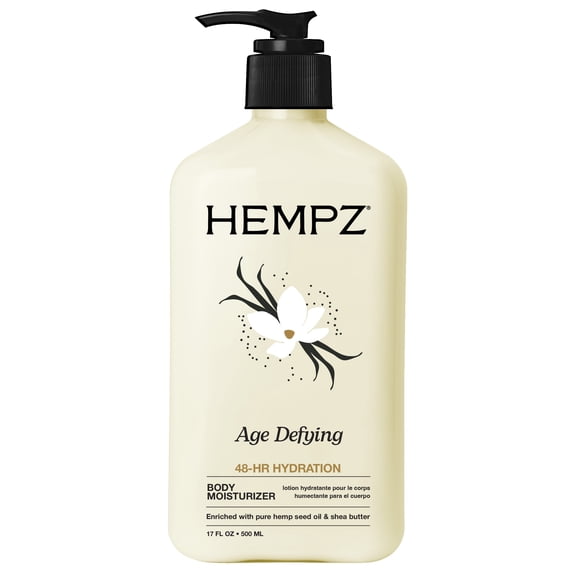Hempz Age Defying Moisturizing Lotion for Dry Skin with Caffeine Peptides, 17 fl oz