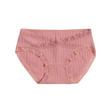 QYZEU Women s Panties Bikini Womens Underwear Cotton Women Lace Threaded Panties Low Waist Belly Support Triangle Maternity Panties Underwear for Women Red L