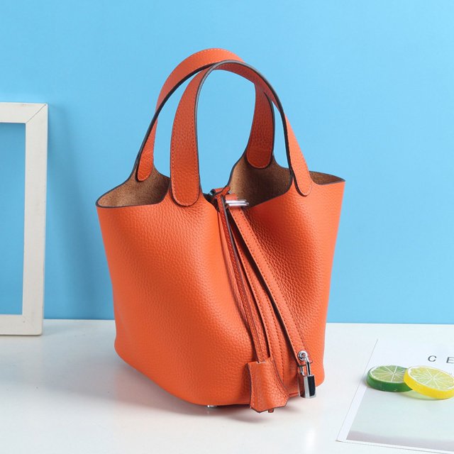 Bolso tipo canasta de comida informal con estampado de lichi, bolso tipo cubo de piel auténtica a la moda, bolso de mano de gran capacidad con varias capas de piel de vaca