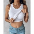 thumbnail image 4 of Women Built-in Bra Tank Tops Sleeveless Casual Shirts Racerback Ribbed Fitted Tank Tops, 4 of 6