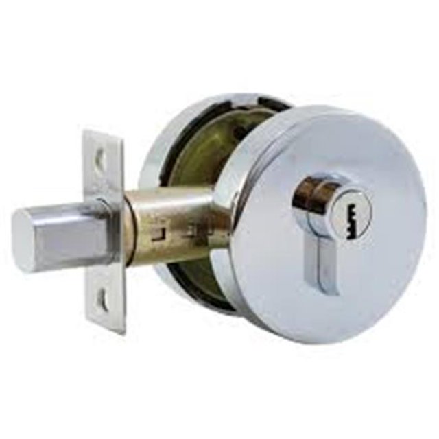 Jako Round Deadbolt High Security- Bright Chrome - Zamak