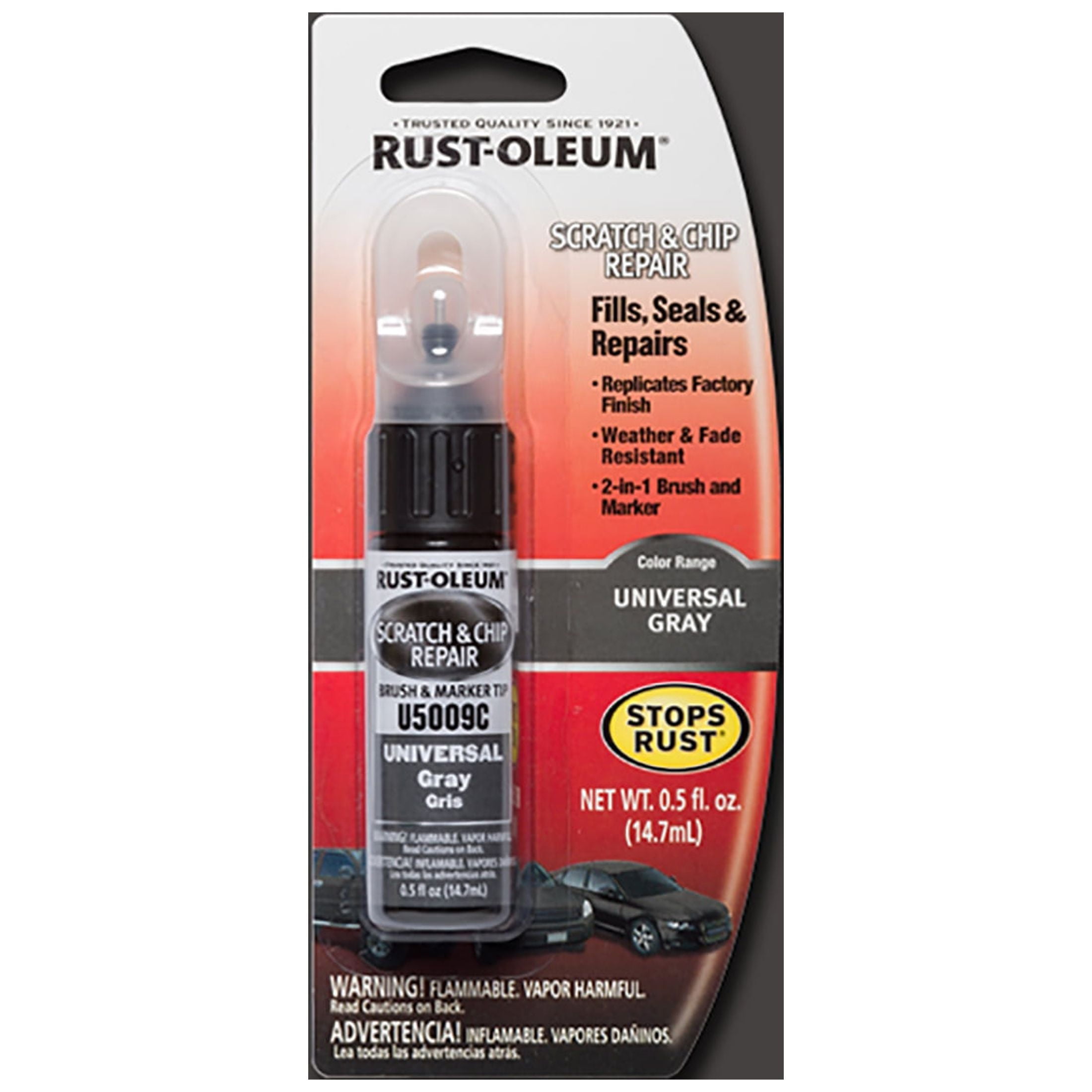 (2 pack) Gray, Rust-Oleum Automotive Scratch & Chip Repair Marker, 0.5 Oz