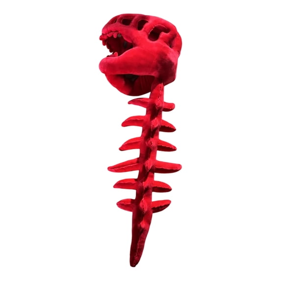 Pet Dinosaur Costume Dinosaur Skeleton Halloween Clothing for Dogs Cats, Soft Plush Pet Outfit, Funny Dinosaur Role Play Costume, Comfortable Dress Up Apparel,Red
