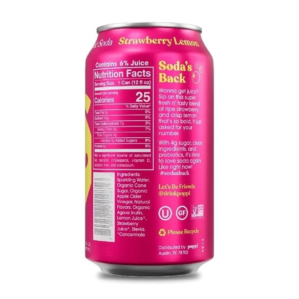 Best Top Pick Poppi Sparkling Prebiotic Soda, Beverage, 12 Fl