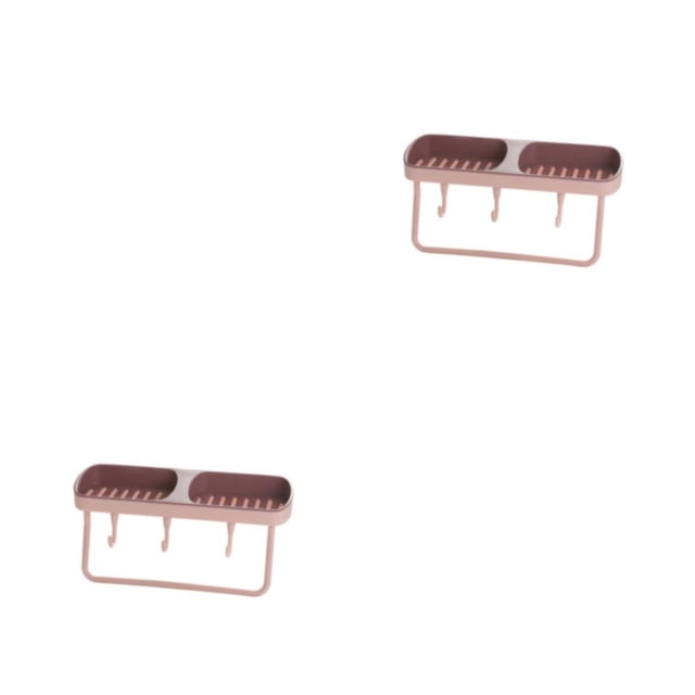 Yuarrent Estante de secado de jabón de 2 rejillas, soporte de pared para dormitorio de casa, bola de baño, fuerte, organizador de baño y Type2 NO2