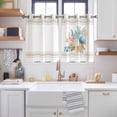 thumbnail image 2 of Coastal Starfish Kitchen Curtains Window Panels, Nautical Shells Coral Eucalyptus Stripes Insulated Window Treatment Curtain, Grommet Curtains for Bedroom/Living Room/Bathroom, 2 Piece 42"Wx45"L, 2 of 8