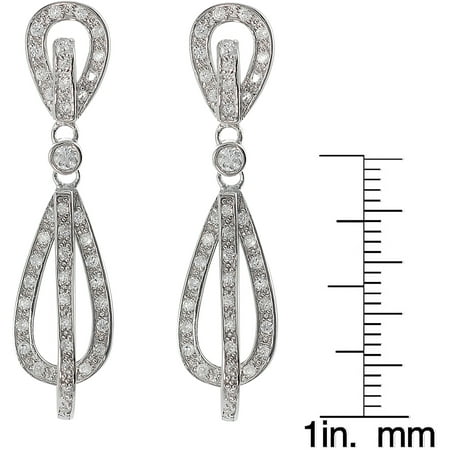 Brinley Co. Teardrop CZ Sterling Silver Dangle Earrings